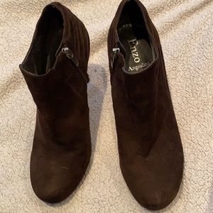 Brown Booties with side zipper